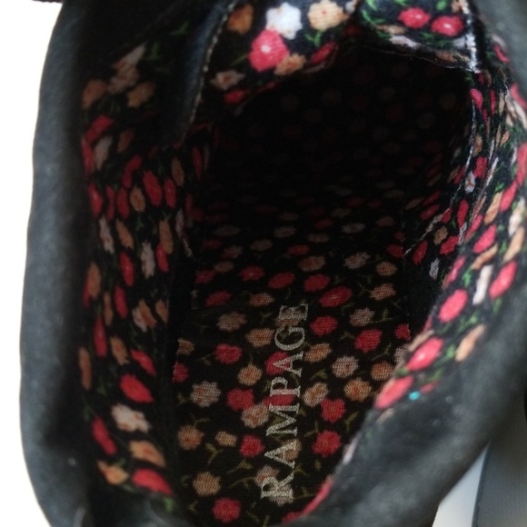 Rampage Black Faux Suede Lace Up Boot Wedges - Picture 7 of 8